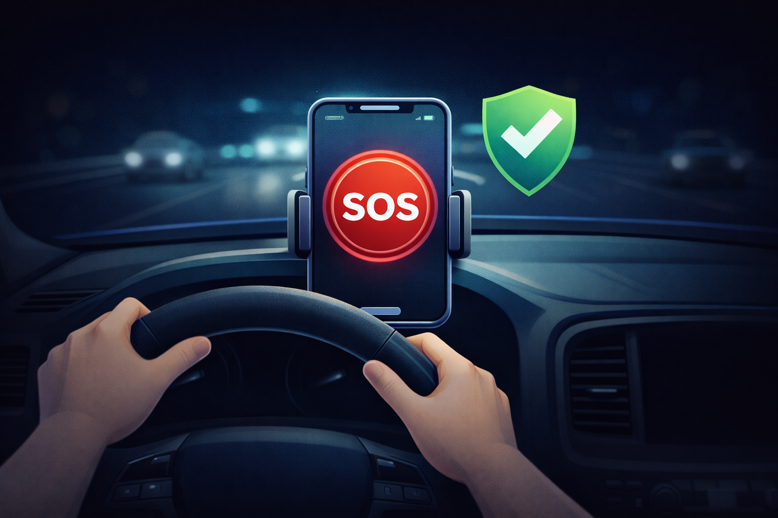 Driver safety features including trip tracking and support
